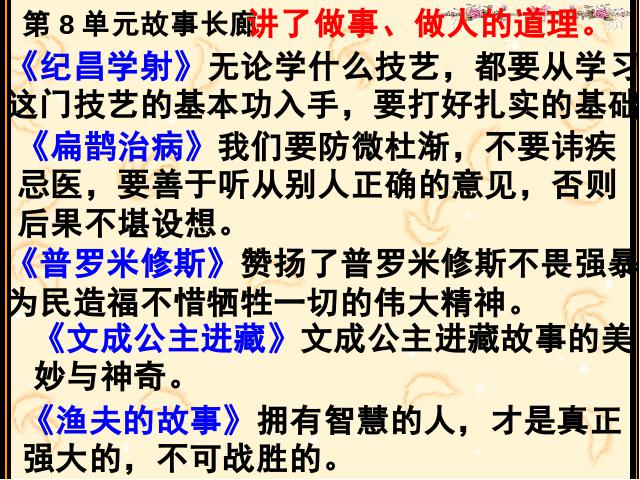 四年级下册语文语文《第八单元复习》优质课第1页