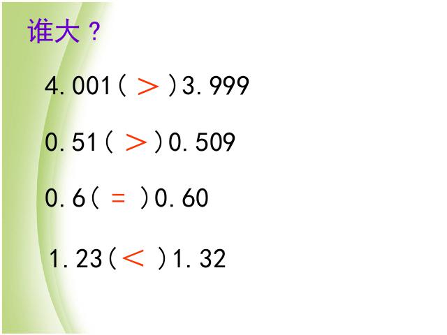 四年级下册数学（人教版）数学《4.4小数的大小比较》公开课ppt第7页