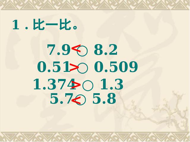 四年级下册数学（人教版）《4.4小数的大小比较》(数学)第8页