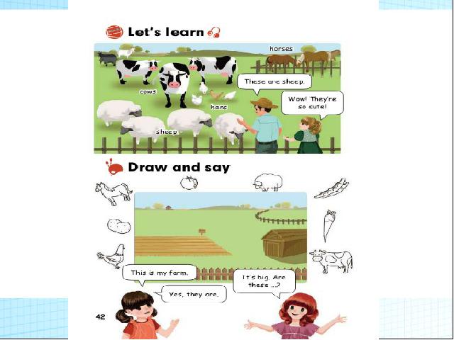 四年级下册英语(PEP版)《Unit4 At the farm B let's learn》第4页