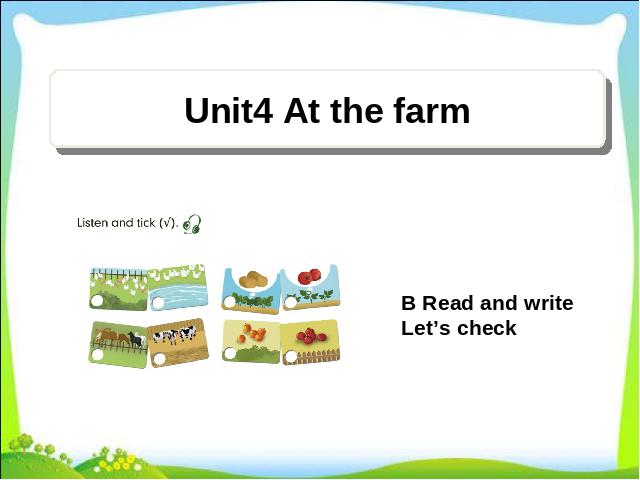 四年级下册英语(PEP版)《Unit4 At the farm B read and write》第1页