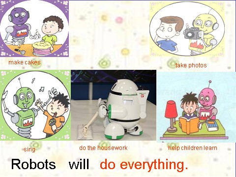 四年级下册英语（外研版三起点）教学Module3 Unit1 Robots will do everythingppt课件第9页