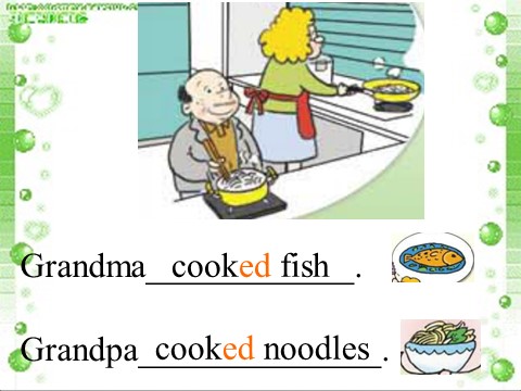 四年级下册英语（外研版三起点）原创Module7 Unit2 Grandma cooked fishppt课件第9页