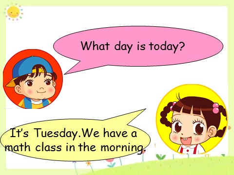 四年级下册英语（闽教版）Unit 3 School Subjects Part A--What day is today句型操练第8页