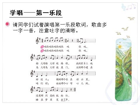 五年级上册音乐（人教版）三峡的孩子爱三峡(五线谱)第10页