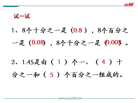 五年级上册数学（苏教版）第2课时 小数的计数单位和数位顺序表第8页