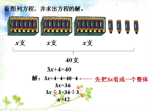 五年级上册数学（人教版）求出方程的解_解方程第1页