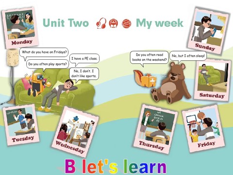 五年级上册英语(PEP版)B lets learn第1页