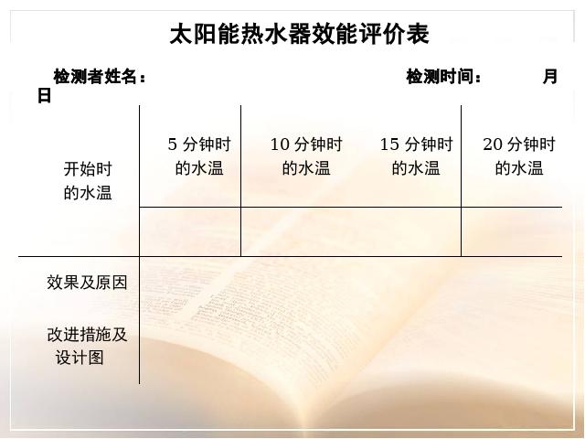 五年级上册科学科学《2.8评价我们的太阳能热水器》（）第10页