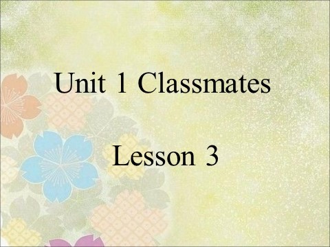 五年级上册英语（SL版）Unit 1 Classmates Lesson 3 课件 3第1页