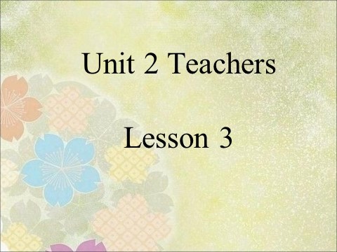 五年级上册英语（SL版）Unit 2 Teachers Lesson 3 课件 2第1页