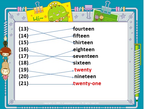 五年级上册英语（外研三起点）M5U1There are only nineteen crayons. 第4页