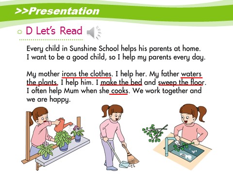五年级上册英语（湘少版）Unit8_Lingling_helps_her_parents第2课时课件第6页