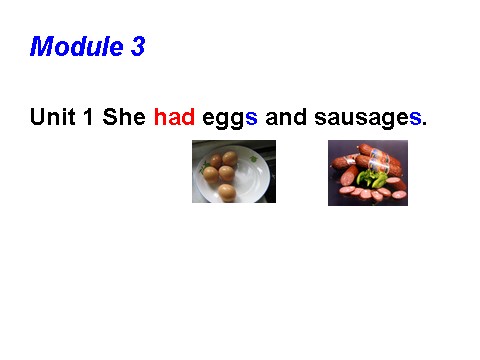 五年级下册英语（外研版三起点）教研课Module3 Unit1 She had eggs and sausages课件ppt第2页