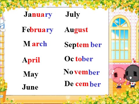五年级下册英语（闽教版）Unit 8  Dates of month第3页
