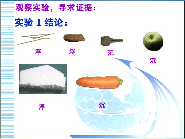 五年级下册科学教科版《物体在水中是沉还是浮》(科学)第7页