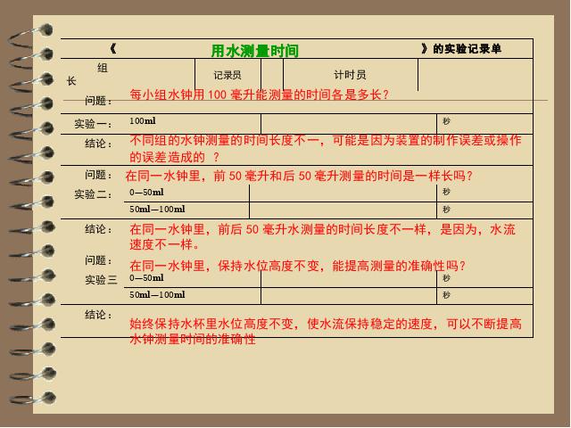 五年级下册科学科学“时间的测量”《用水测量时间》（）第4页