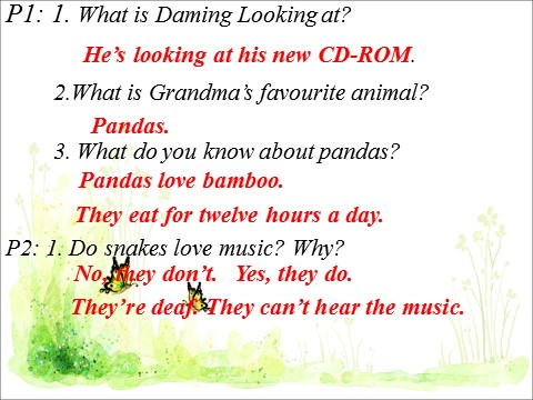 六年级上册英语（外研一起点）Module 7 Unit 1 Pandas love bamboo 课件第5页