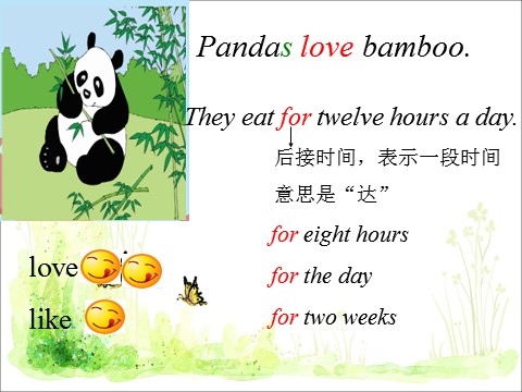 六年级上册英语（外研一起点）Module 7 Unit 1 Pandas love bamboo 课件第7页