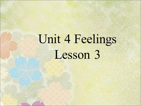 六年级上册英语（SL版）Unit 4 Feelings Lesson 3 课件 3第1页