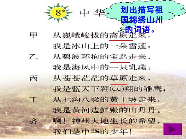 六年级上册语文语文第二组“第8课”《中华少年》（）第6页