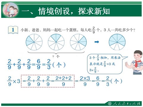 六年级上册数学（人教版）1.1《分数乘法》教学课件（第1课时）第3页