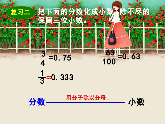 六年级上册数学（人教版）《百分数和分数、小数的互化》课件下载第3页