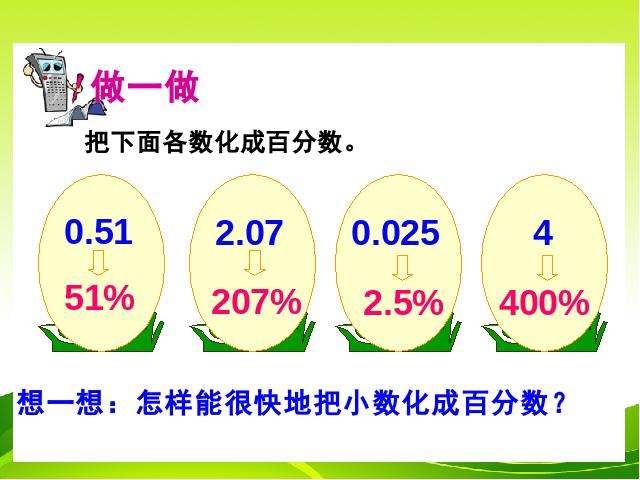 六年级上册数学（人教版）数学《百分数和分数、小数的互化》(人第6页