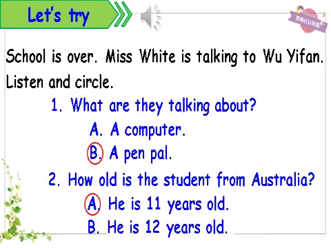 六年级上册英语(PEP版)Unit 4 Part B 第一课时第5页