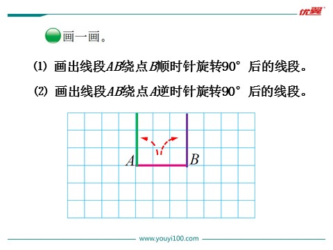 六年级下册数学（北师大）第1课时 图形的旋转（一）第4页