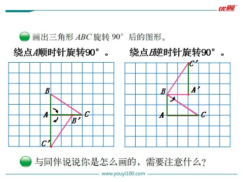 六年级下册数学（北师大）第2课时 图形的旋转（二）第3页