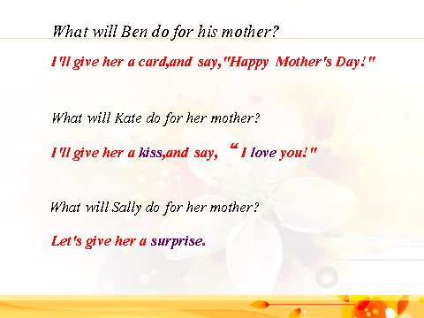 六年级下册英语（闽教版）Unit 4 Mother's Day Part B 课件 3第7页