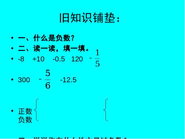 六年级下册数学（人教版）新：ppt数学课件-《负数》第2页