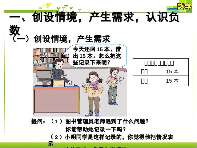 六年级下册数学（人教版）《负数例1、例2》数学第2页