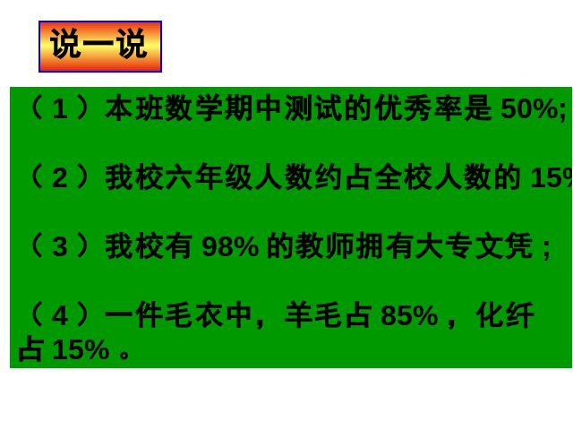 六年级下册数学（人教版）《生活与百分数》数学公开课第3页