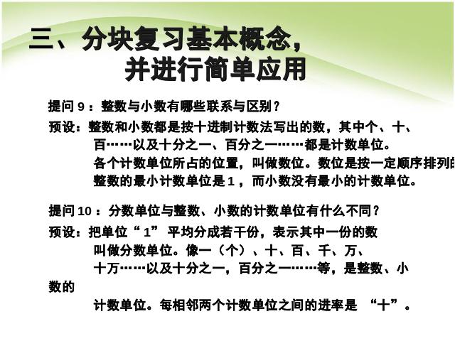 六年级下册数学（人教版）数学第六单元:整理和复习数与代数:数的认识第9页