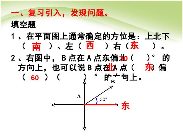 六年级下册数学（人教版）《(2)图形与几何:图形的位置》(数学)第2页