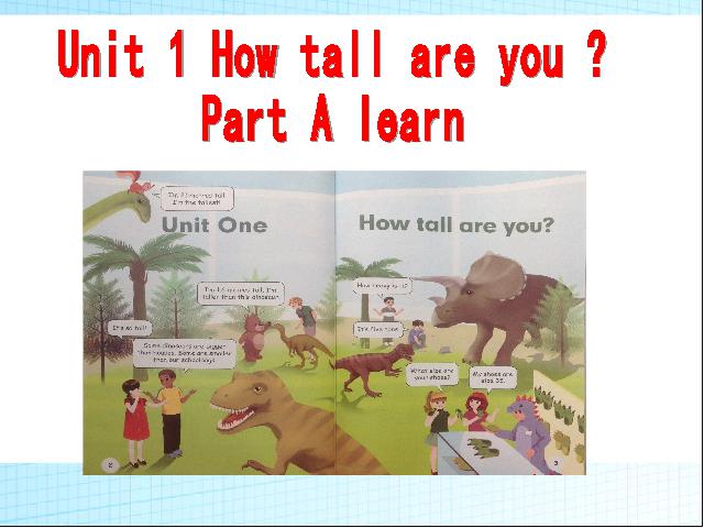 六年级下册英语(PEP版)PEP《Unit1 How tall are you A let's learn》第1页