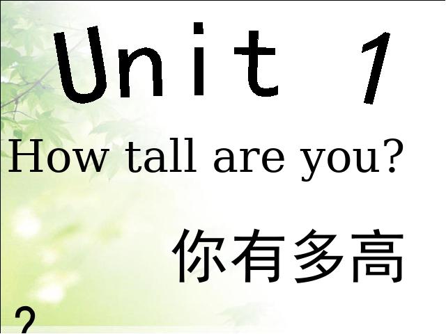 六年级下册英语(PEP版)PEP英语《Unit1 How tall are you》（）第1页