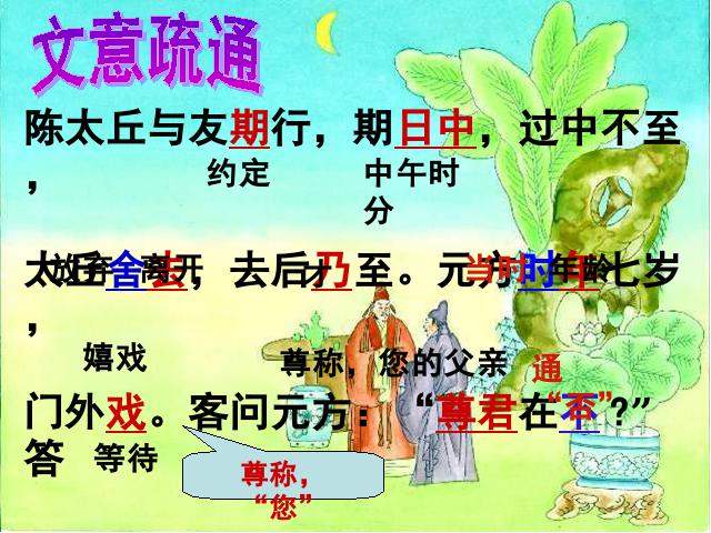 初一上册语文课件《第8课:陈太丘与友期》（语文）第5页
