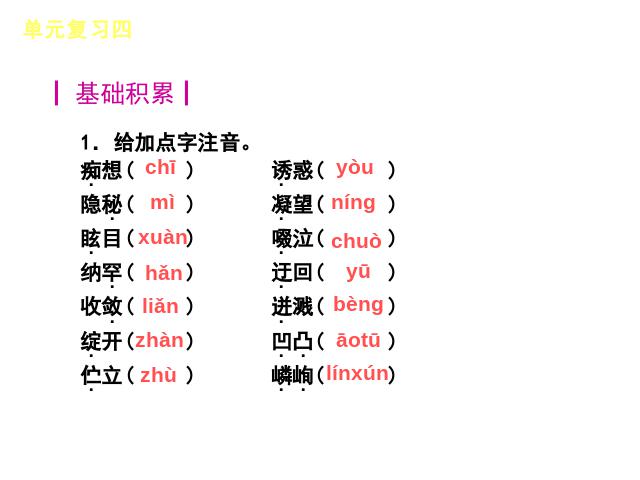 初一上册语文初中语文《第四单元复习》ppt课件下载第3页