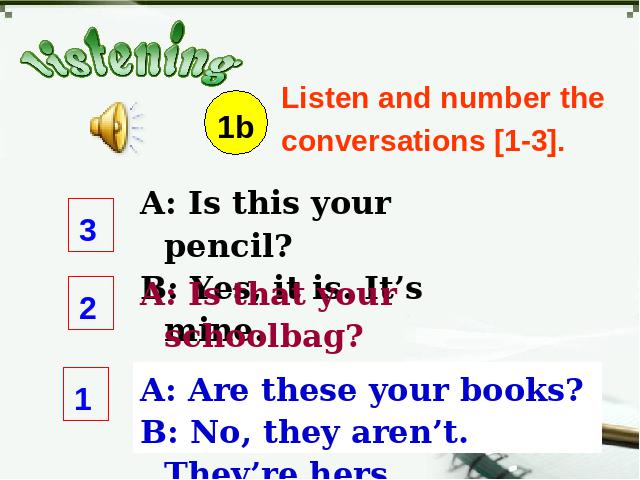 初一上册英语英语ppt Unit3 Is this your pencil Section A1 1a-2d课件第4页