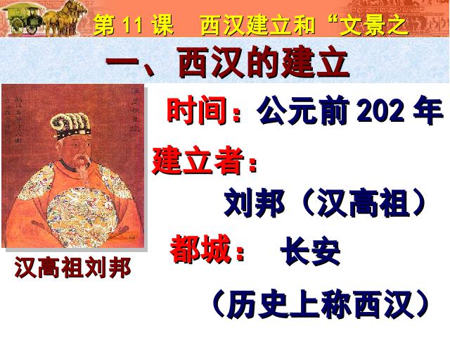 初一上册历史第11课:西汉建立和文景之治(历史）第4页