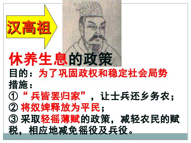 初一上册历史《第11课:西汉建立和文景之治》第7页