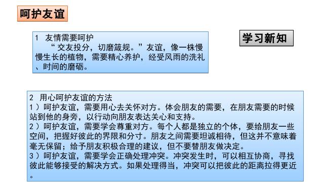 初一上册道德与法治道德与法治新《让友谊之树常青》第10页