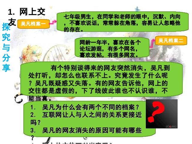 初一上册道德与法治《5.2网上交友新时空》(道德与法治)第4页