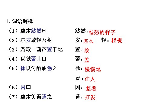 初一下册语文卖油翁    练习第6页