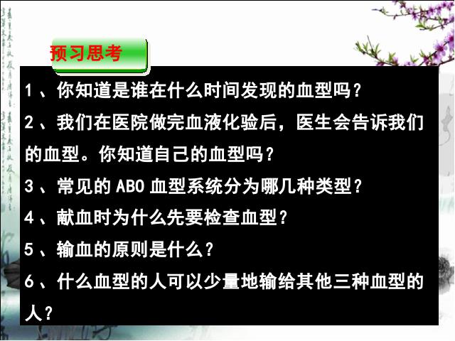 初一下册生物生物《4.4.4输血与血型》第4页