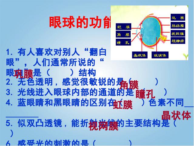 初一下册生物《4.6.1人体对外界环境的感知》生物第6页