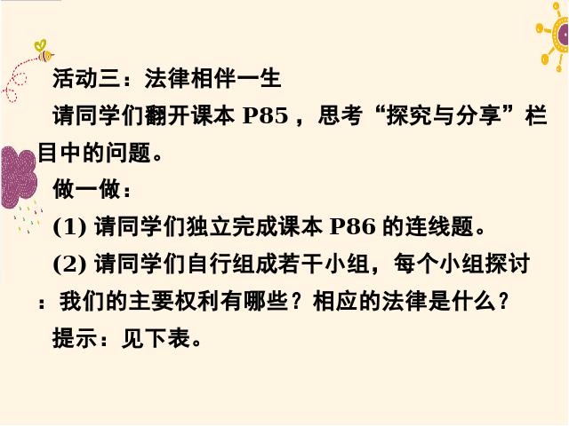 初一下册道德与法治《9.1生活需要法律》(道德与法治)第10页